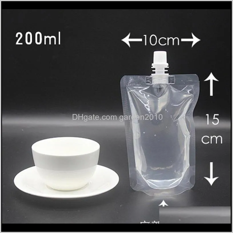 100ml 200ml 250ml 300ml 380ml 500ml empty standup plastic drink packaging bag spout pouch for beverage liquid juice milk coffee wb3456