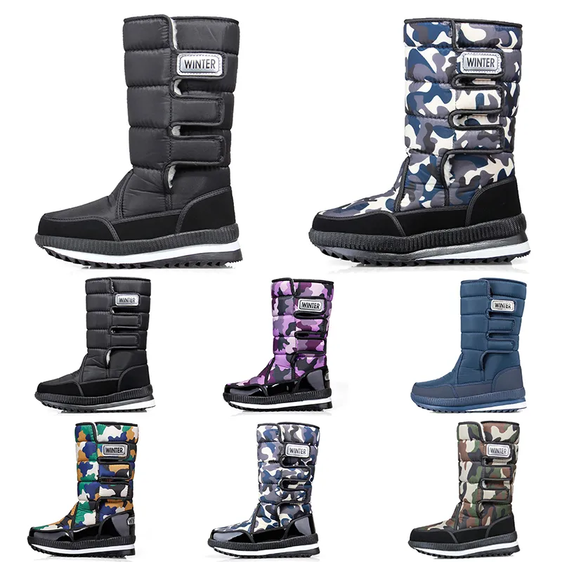 Rabatt klassiker snöar stövlar för kvinnans mens mode hög mini anklar kort vinter boot damer tjejer män kvinnor booties varm bomull päls icke-glida utomhus 36-47