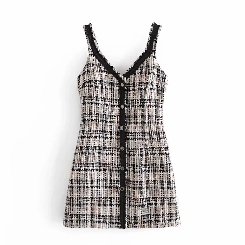 the gracie knit mini dress black Black/White X iGirl Plaid Sadie Dress main image 1