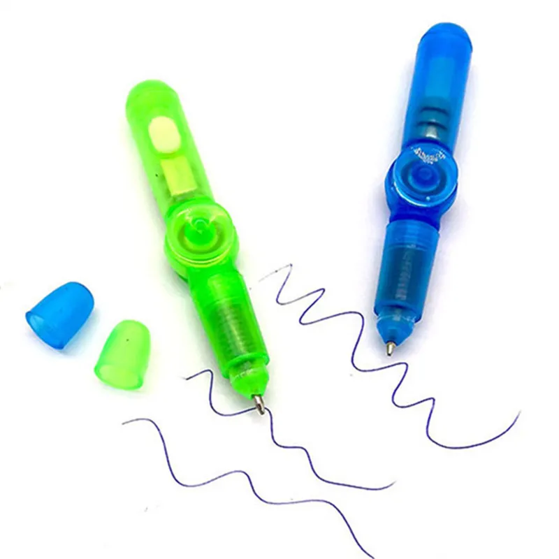 LED Spinning Pen Penne a sfera Fidget Spinner Giocattolo a mano Top Glow In Dark Light EDC Antistress per bambini Giocattoli di decompressione Regalo Materiale scolastico GRATIS By Sea YT199504