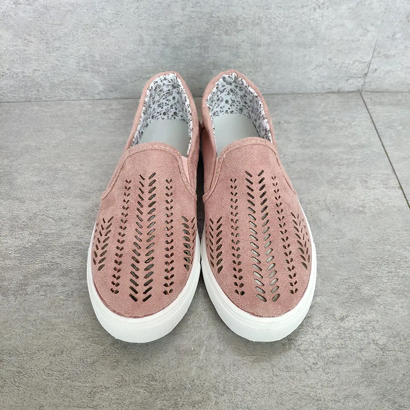 Mocassini da donna Espadrillas Scarpe casual in tessuto piatto di alta qualità Scarpe da ginnastica estive in tela tonda cava Rosa Blu Moda Scarpe da skate sportive da passeggio 004