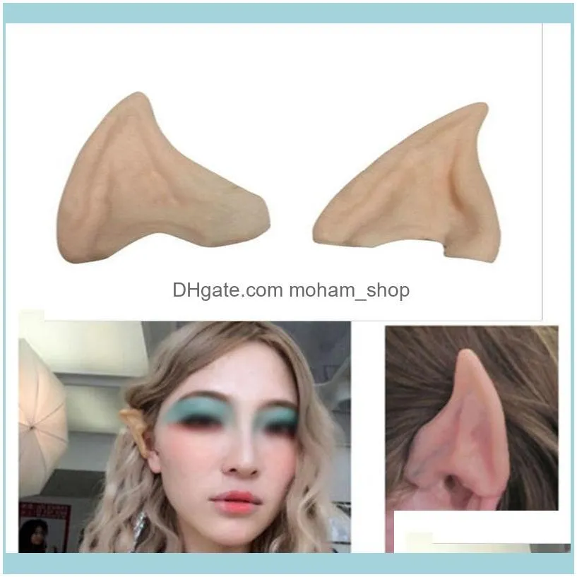 Wholesale-Latex Fairy Pixie Elf Ears Cosplay Accessories LARP Halloween Party Latex Soft Pointed Prosthetic Tips Ear Free Shipping1