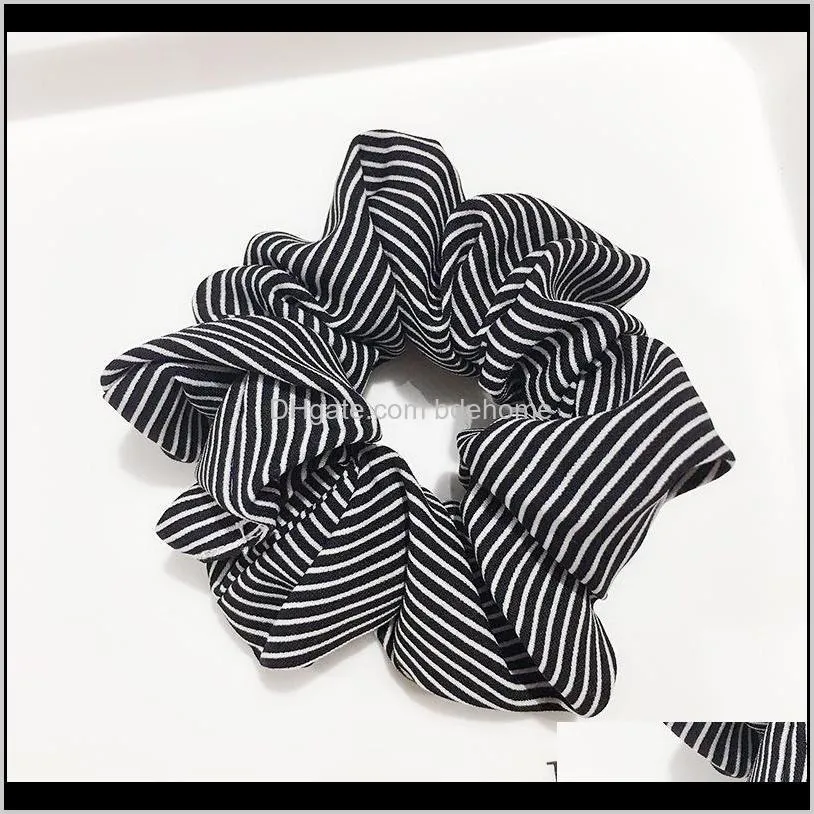 light color stripe elastic hair scrunchies for female wholesale cute kawaii baby headband cloth hair accessories