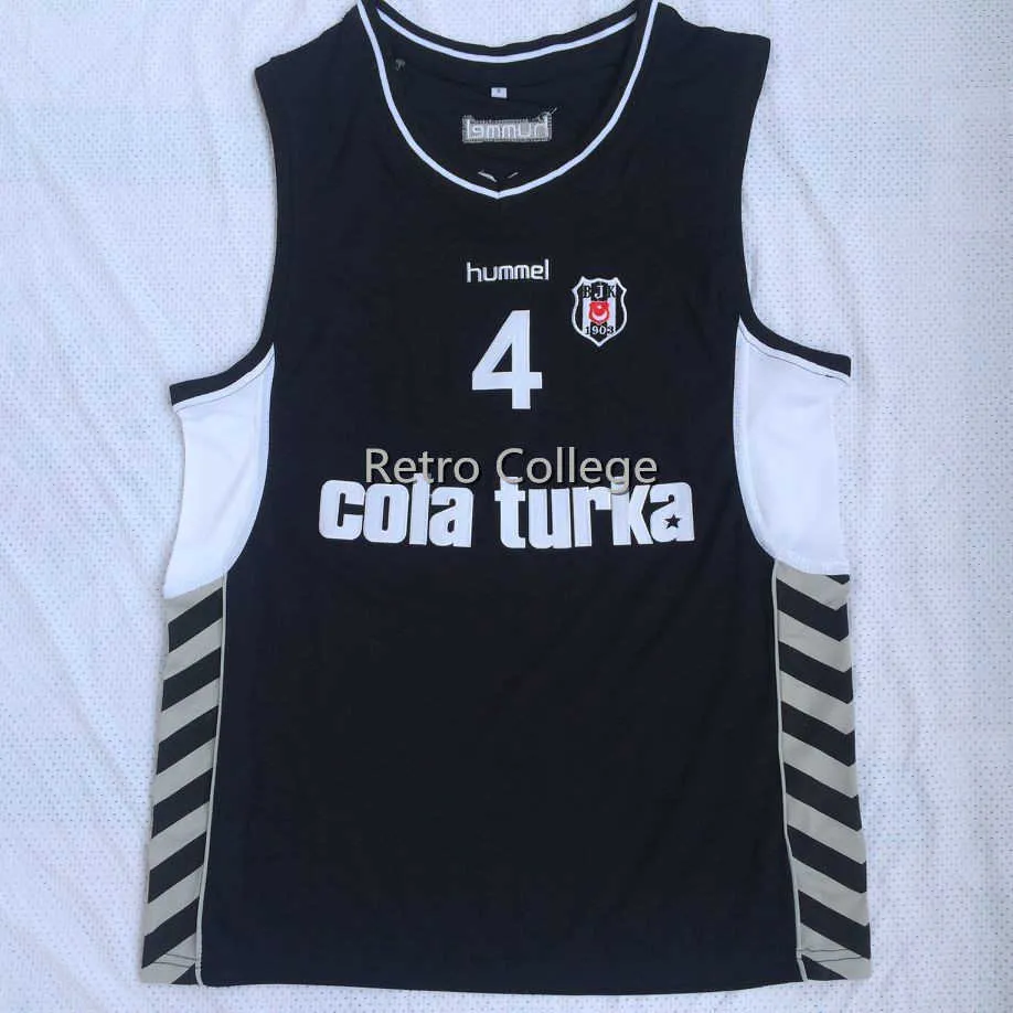 Camisa de basquete masculina 4 ALLEN IVERSON BESITA COLAS TURKA, camisa de basquete com pontos bordados 100%