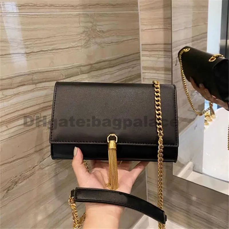 Piękne modne torby na ramię czarne luksusowe designerskie łańcuchy torby 24 cm Dziewczyna Kobiet Damowe Kobiece skórzane torebki