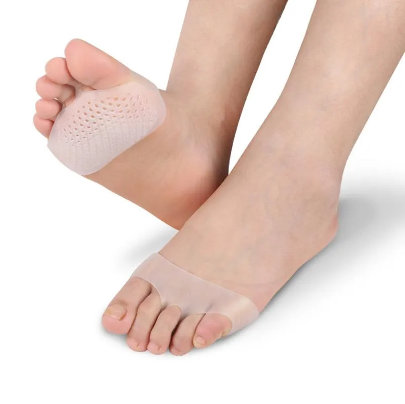 Celular respirável silicone macio gel toe almofadas de salto alto choque anti-resistente ao pé