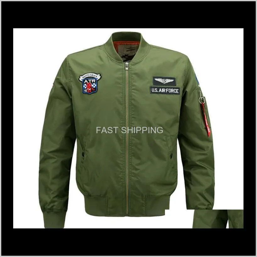 Flight Pilot Bomber Jacket Mens Casual