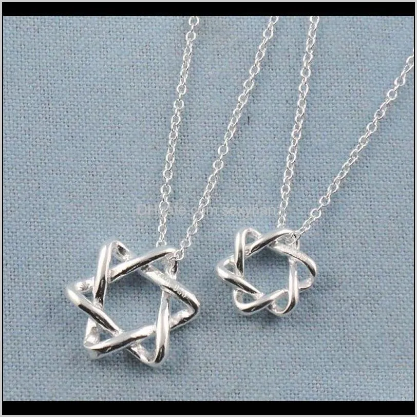 s925 star of david necklace jewish hexagram necklace magen david pendant best gift for women girl