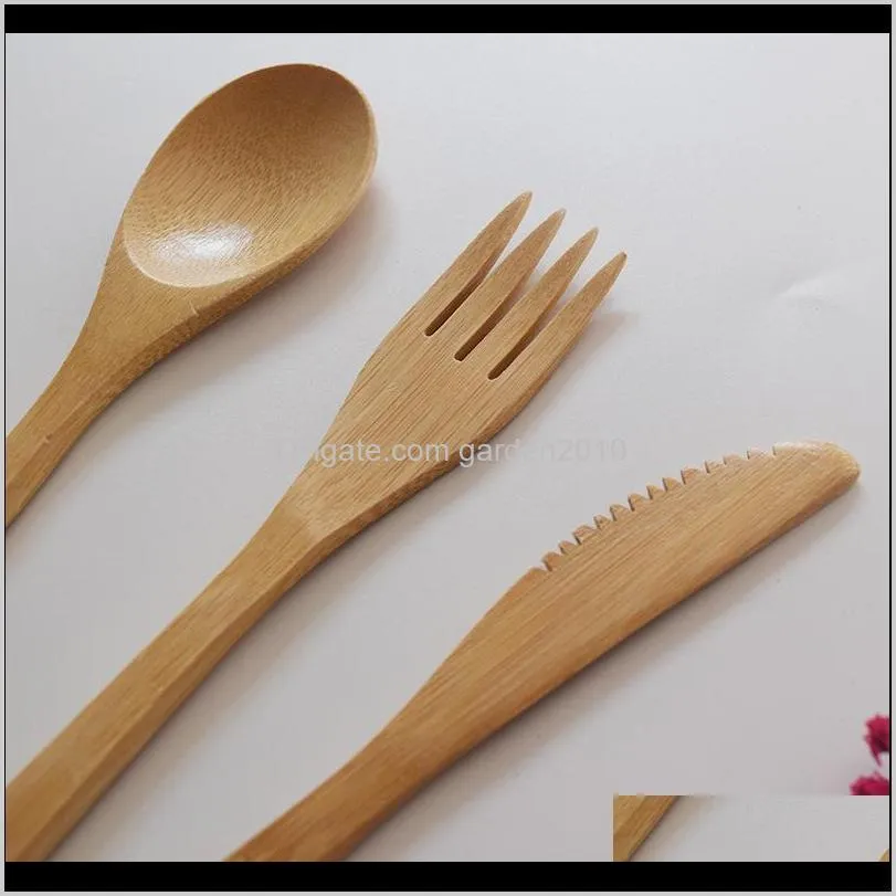 bamboo flatware set household wooden spoon fork knife wooden tableware set bamboo jam knives and forks