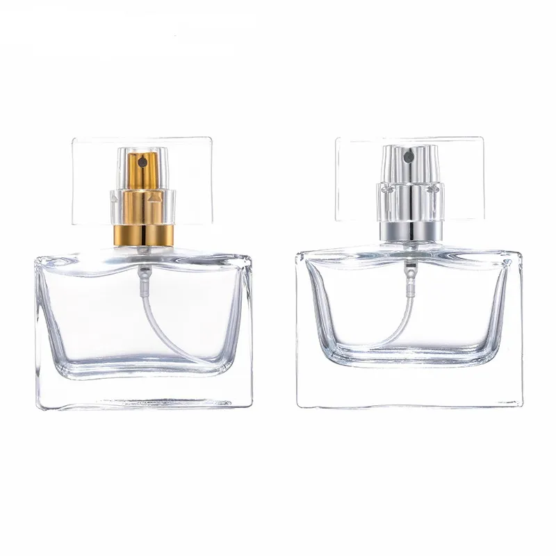 30ml Bottle Of Perfume Square Clear Glass Perfume Spray Bottle