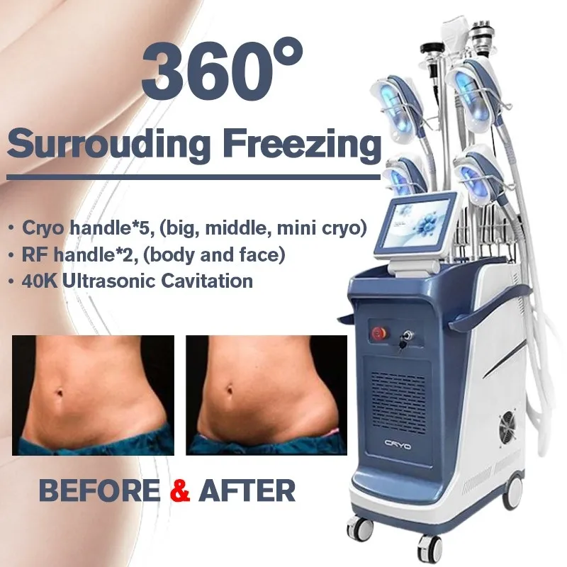2022 Fat Freezing Cryolipolysis Latest Cellulite Removal Hip Up Lift 3 Cryo Handles 360°