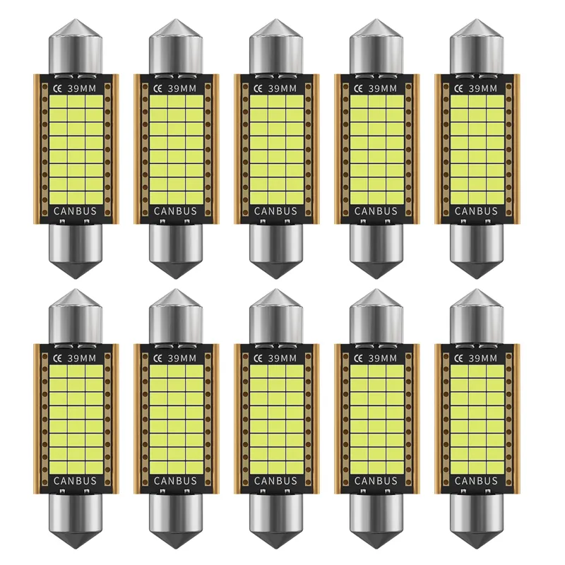 10 Uds C5W C10W bombillas LED Canbus Festoon-31MM 36MM 39MM 41MM 2016 chip luz de techo Interior de coche luz de lectura 12V 24V sin Error