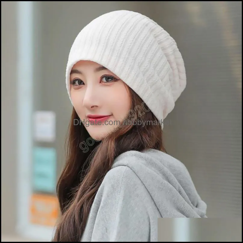 Women Autumn Beanies Knit Hat Men Woolen Cap Boys Thin Caps Knitted Pile Hat Girls Dome Hat