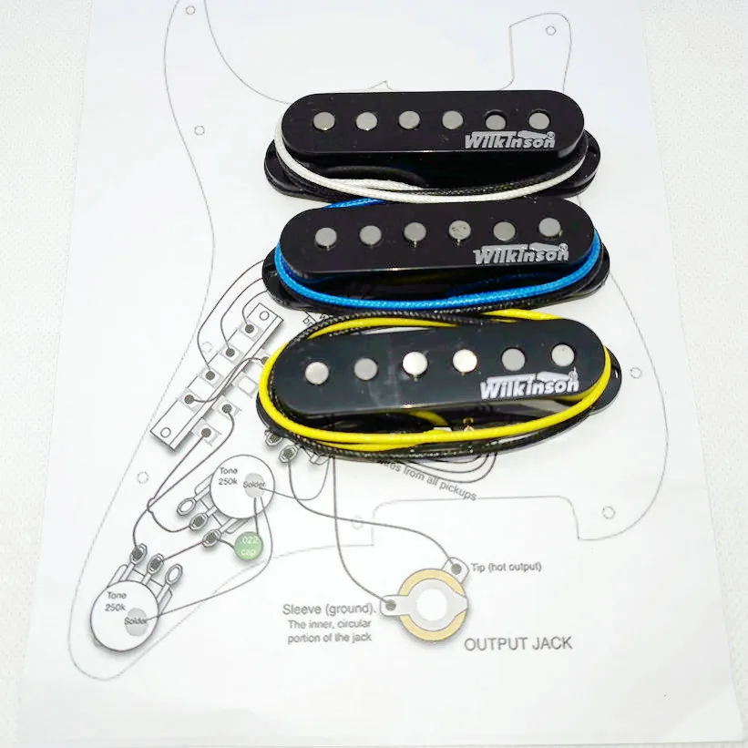 WVS Alnico5 Pickups Style Elecric Guitar Pickups Black 1 Set + Schemat obwodu spawania