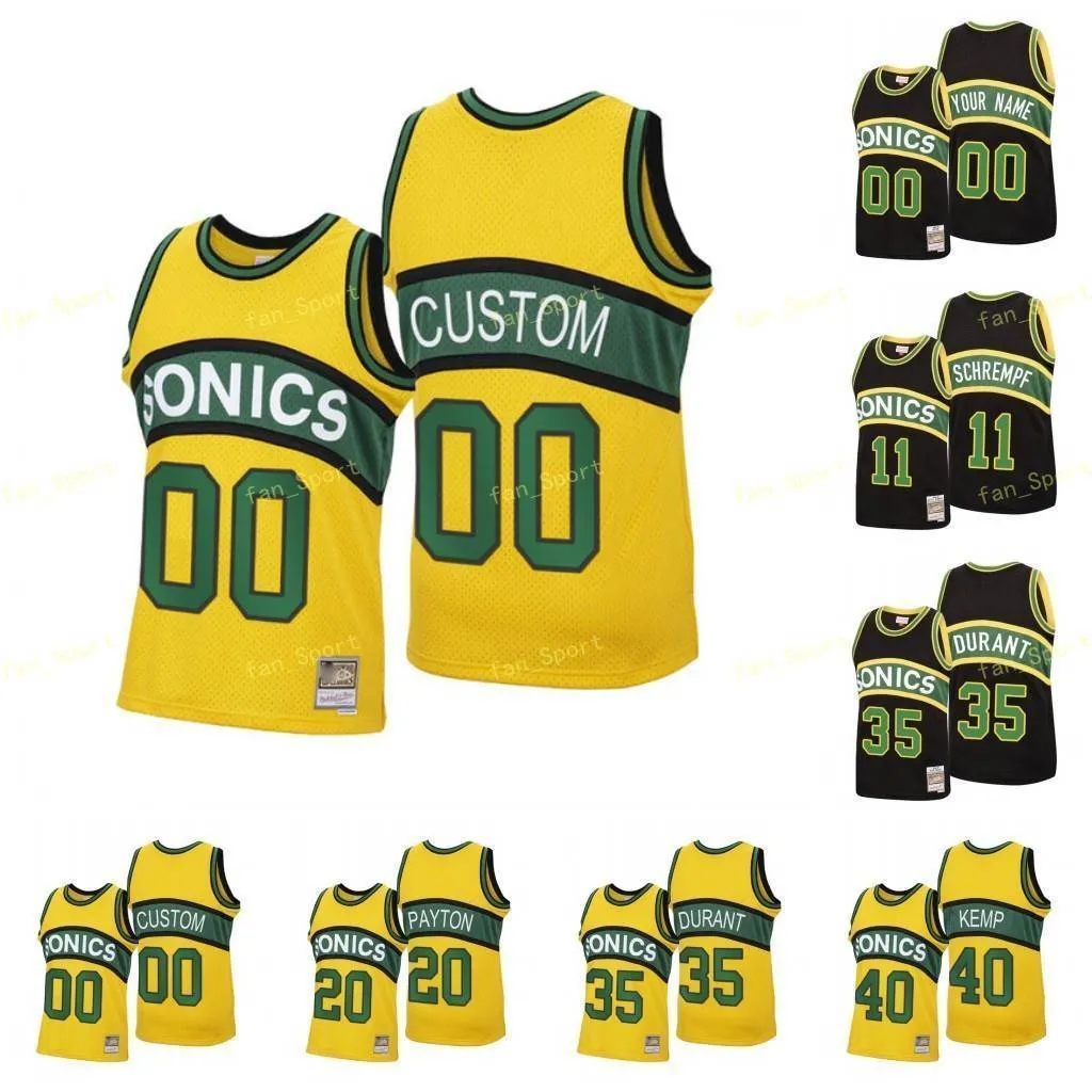 City Earned Edition Custom Printed Allen 34 Ray Durant 35 Kevin Kemp 40 Shawn Schrempf 11 Detlef Payton 20 Gary Basketball Jerseys Men Women Kids