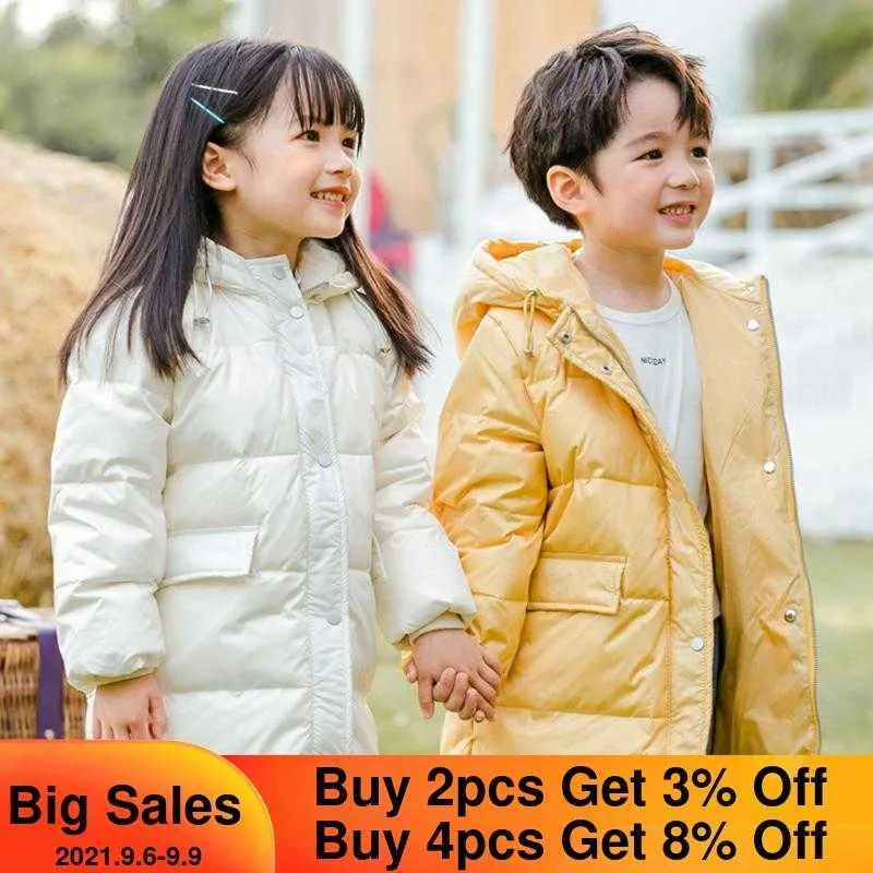 Children Winter Jacket 2021 Girls Snowsuit Coat Hooded Parkas Kids Outerwear Thicken Windproof Boy Clothes 4-10 Years H0909