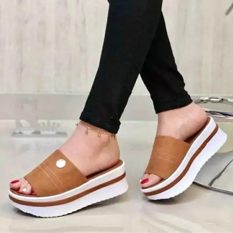 Dihope Letnie Kliny Platforma Platforma Szpilki Damskie Damskie Pantoflowe Buty Północne Basic Clog Wedge Flip Flop Sandały