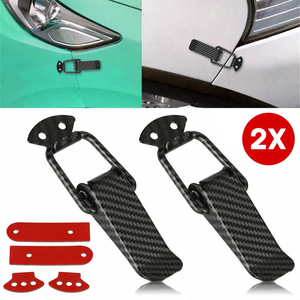 2 Pçs Universal Metal Bumper Durable Security Hook Lock Clip Kit Clip Hasp For Racing Car Truck Hood Quick Release Fastener Auto