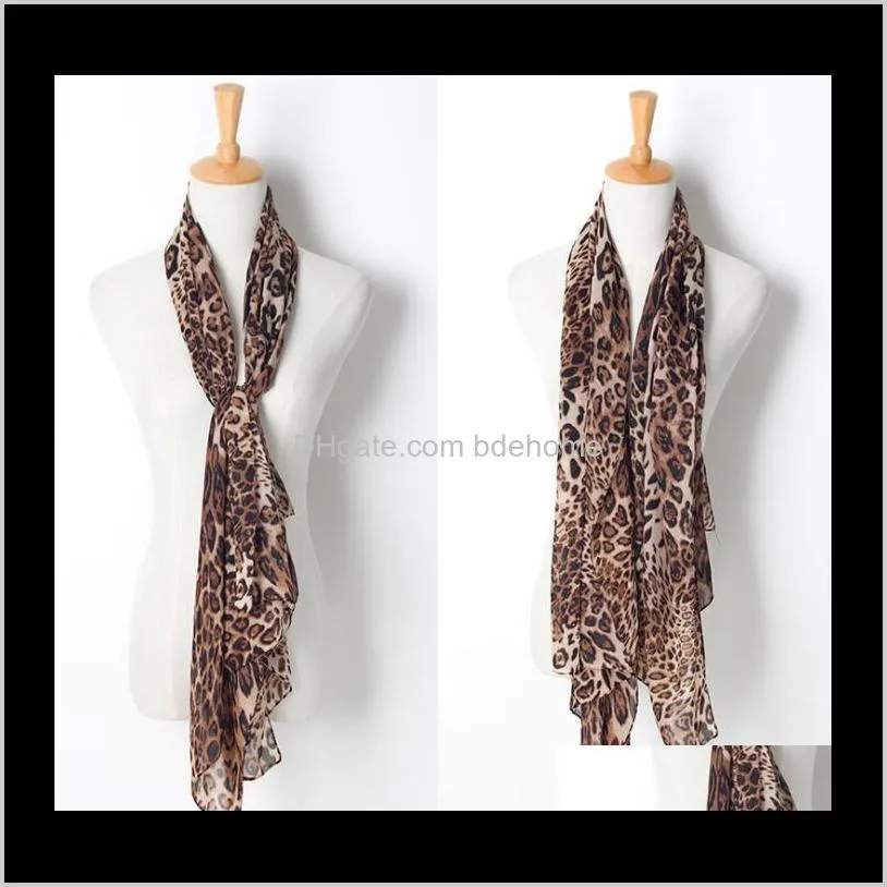 european and american star long u leopard scarf european and american leopard scarf autumn and winter new chiffon scarf wy1452