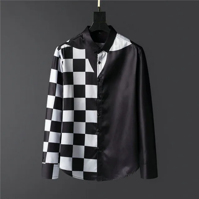 2021 spring men's shirts solid color professional long sleeves business trend simple fashion coat men Size M-3XL#HSC/07