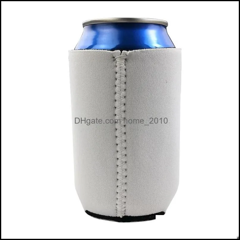 Neoprene Blank White Beer Can Cooler 12oz for Sublimation Beer Bottle Koozie Can Sleeves Kitchen Bar Products