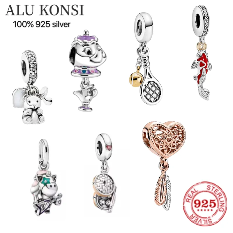 Abalorios de 100% Plata de Ley 925 originales de lujo para mujer, joyería auténtica de moda, regalo de Navidad