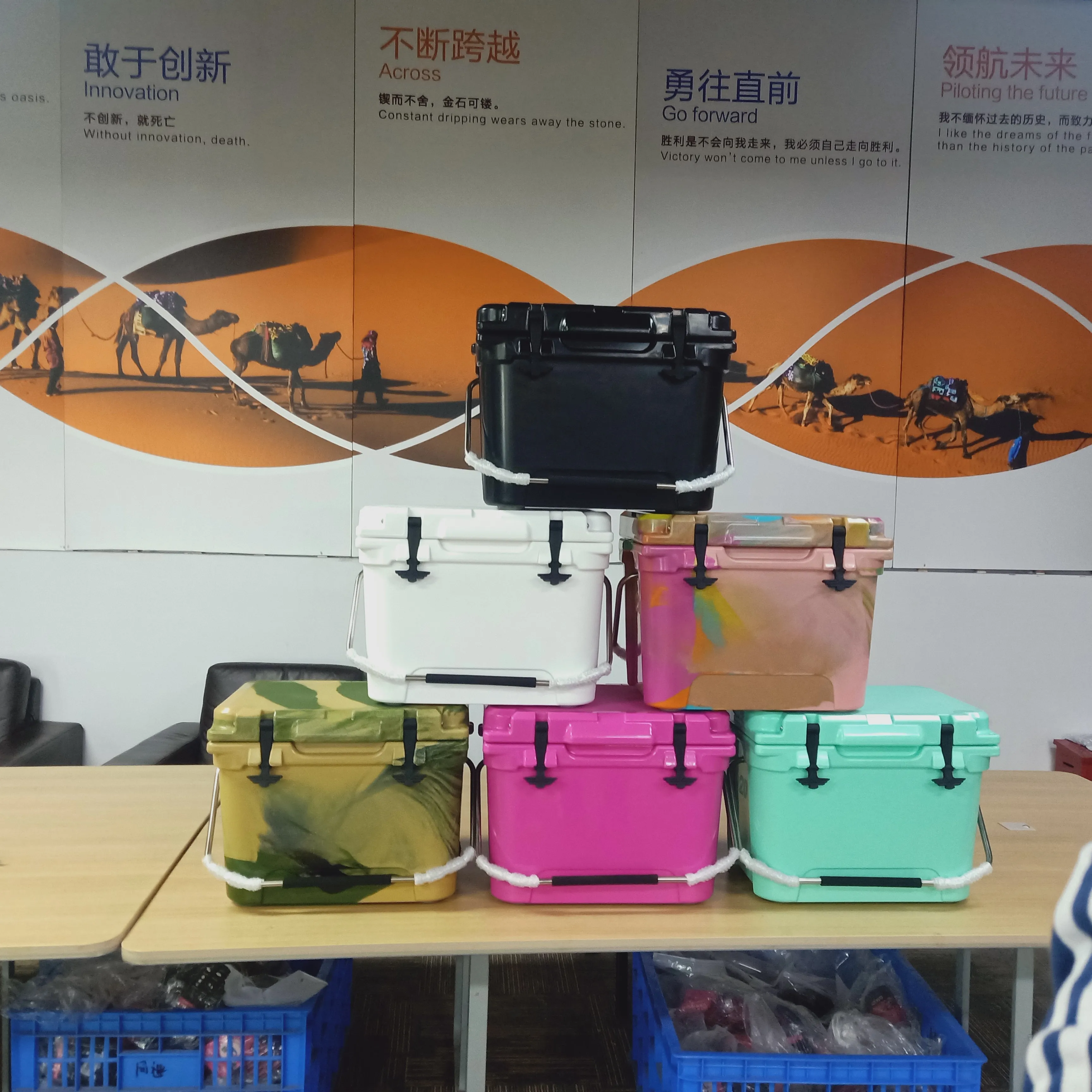 Sea-shipping Solid Cooler Case Tie Dye Camo 20L Picnic Container Bag PE PU Insulating Box DOM1672