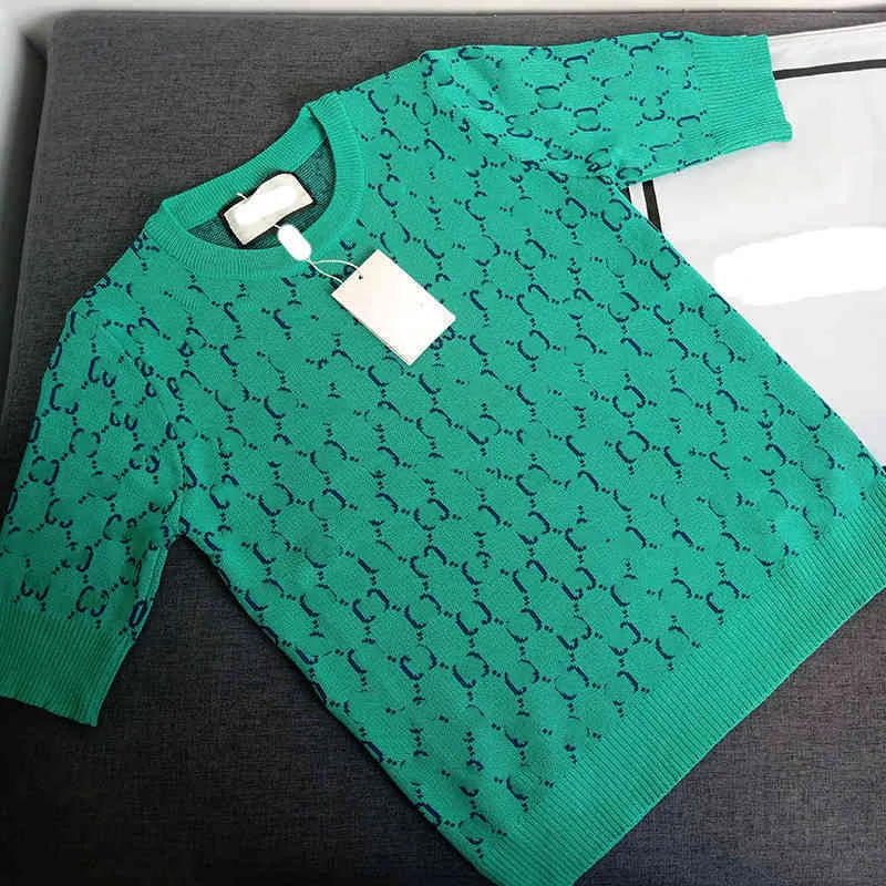 G Guuui Guxci Summer Spring Gussie wysokiej jakości Jacquar Sweters Women Fashion Letters Knit T-shirty na świeżym powietrzu dziewczyny