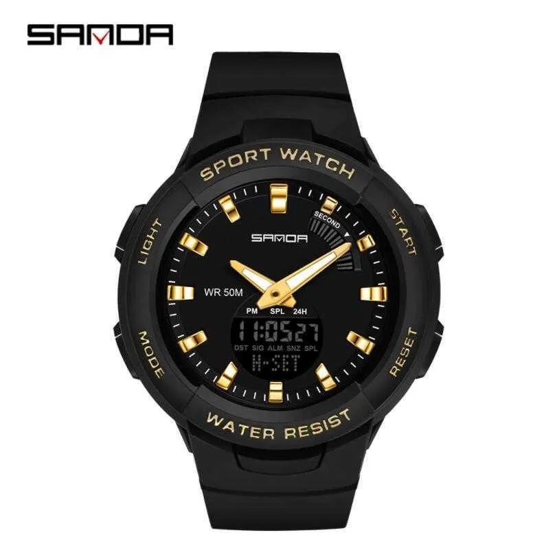 Sanda роскошный спортивный военный женские часы 5ATM водонепроницаемый белый модный кварцевый часы для женских часов Relogio Feminino G1022