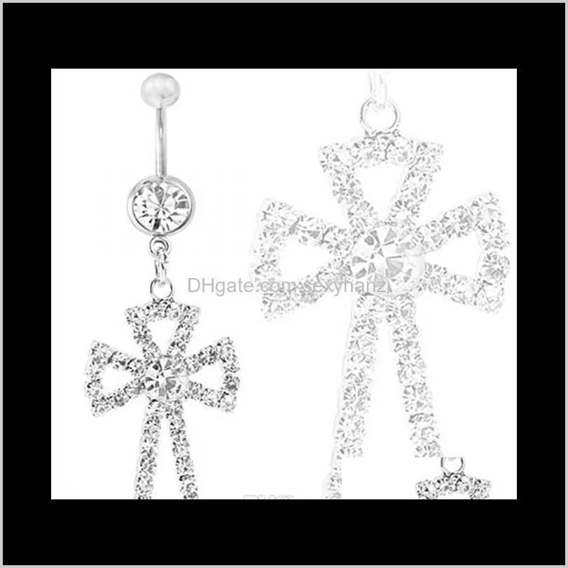 d0064 (1 color ) cross style belly ring cross style piercing jewelry rings body piercing jewelry dangle accessories fashion charm