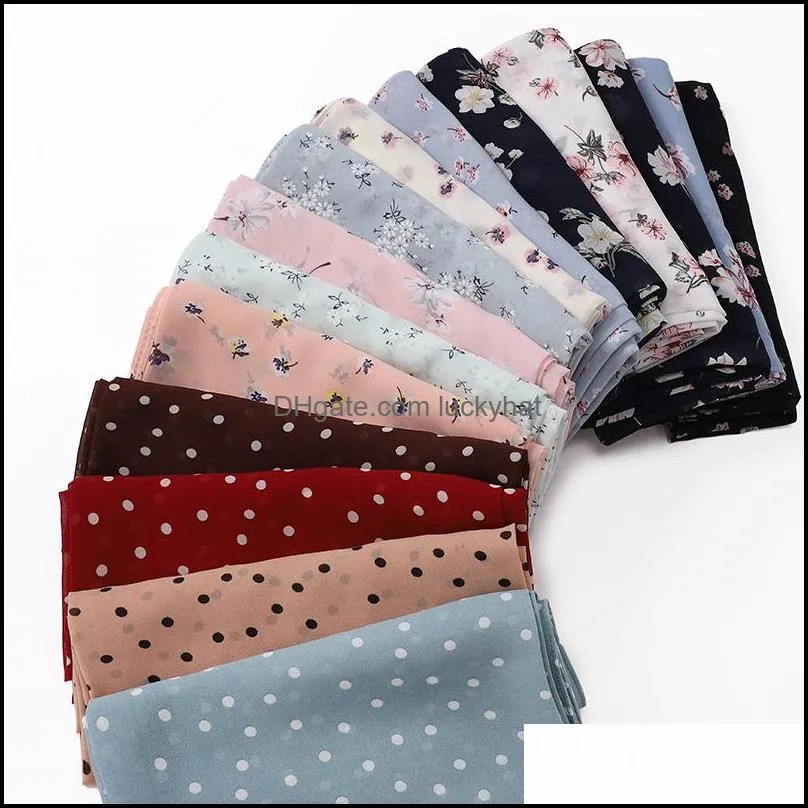 Bandanas Wraps Hats, Scarves & Gloves Fashion Aessoriesfashion Pure Bubble Chiffon Printed Scarf Rectangar For Women Muslim Headscarf Color