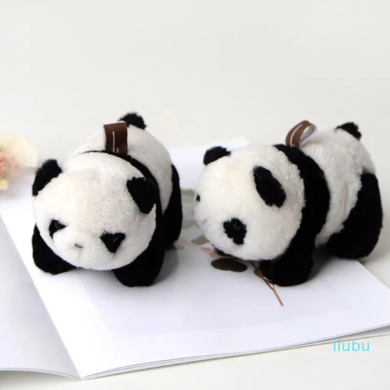 Kreativ mode plysch djur panda keychain par auto nyckelkedjor nyckelringar kvinnor charm bil väska hängande jul