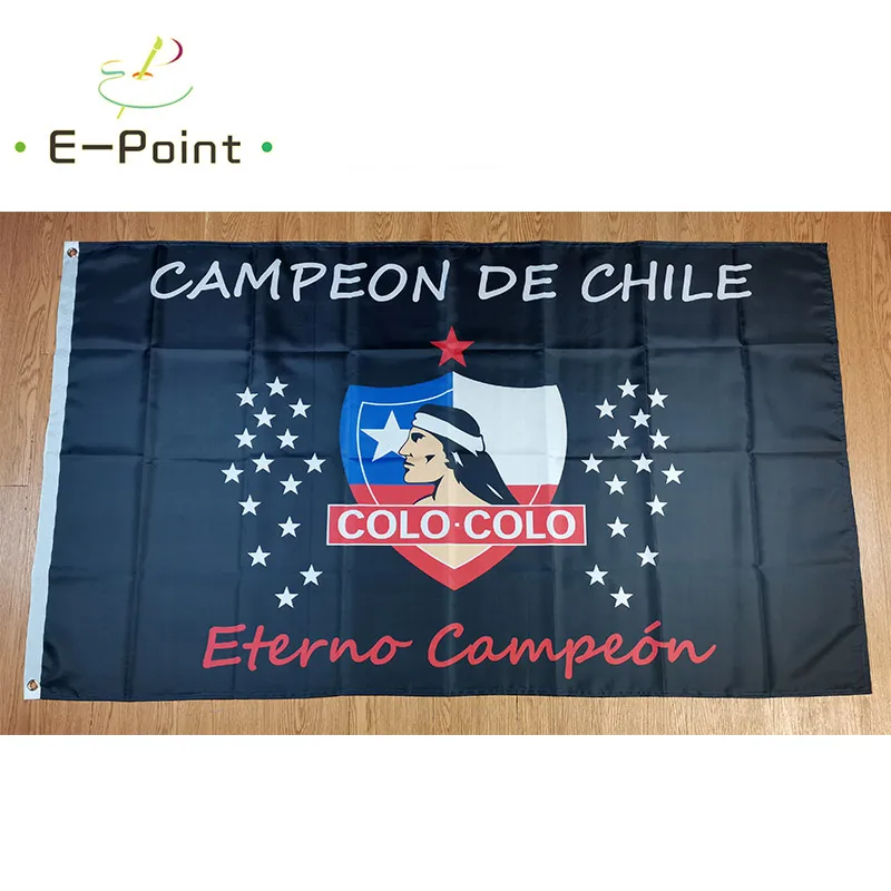 Club Social y Deportivo Colo-Colo Drapeau Campeon DE Chili décoration suspendue 3ft * 5ft (150cm * 90cm) drapeaux de jardin maison Festive