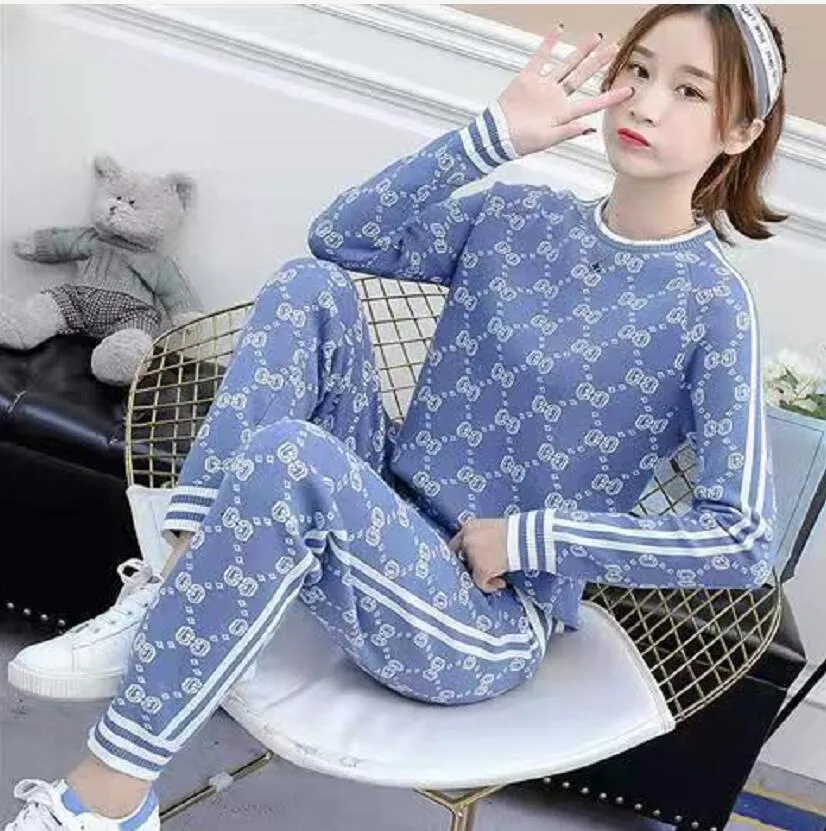 2023Tracksuits Casual Two Piece Set Women Clothing O-neck Long Sleeve Sweatshirts and Sweatpants Matching Fall