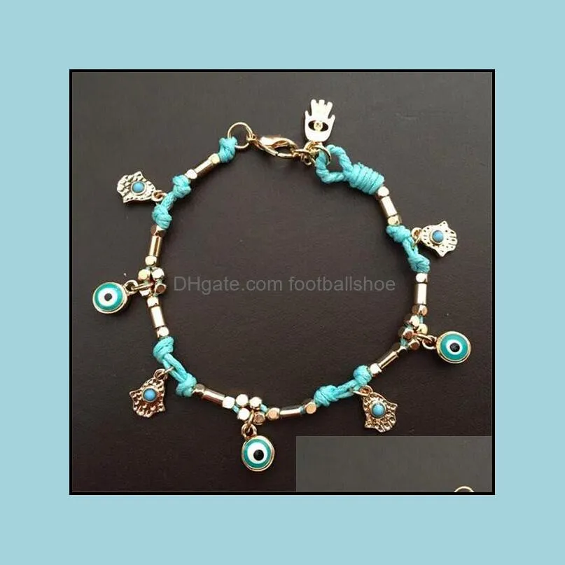 JG1 Charm Bracelets handcrafted Classic jewelry Turkey Contracted Fatima restoring ancient ways of palm and eye bracelet K3529