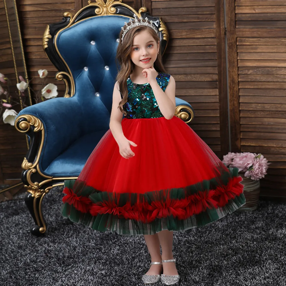 2022 A Line Flower Girl Dress With Sequins In Pink, Green, Blue, And Red  For Parties, Proms, Pageants, Or Evening Events From Cplv1, $49.67 |  DHgate.Com