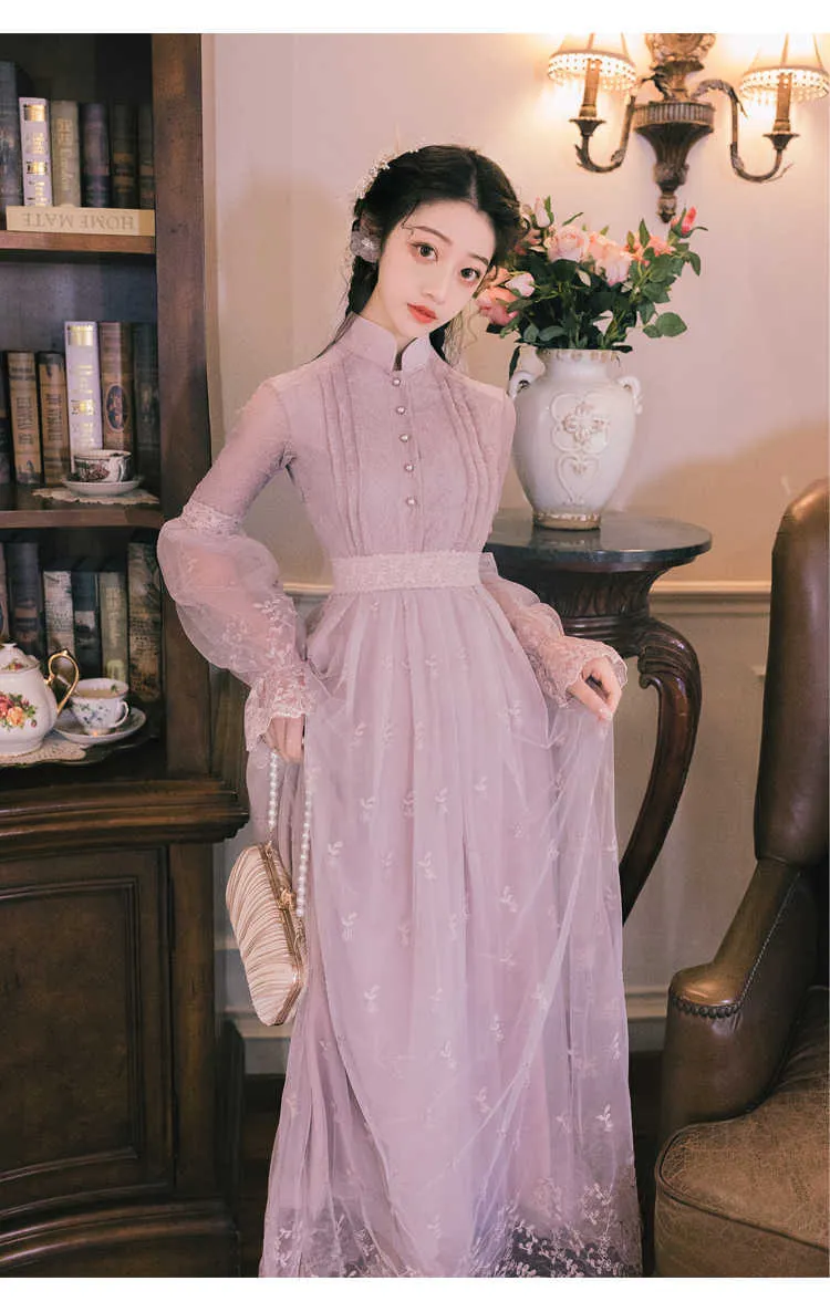 chinese dress ladies Off-Shoulder Lace Dress with Illusion Tulle – Olvi's Lace main image 0