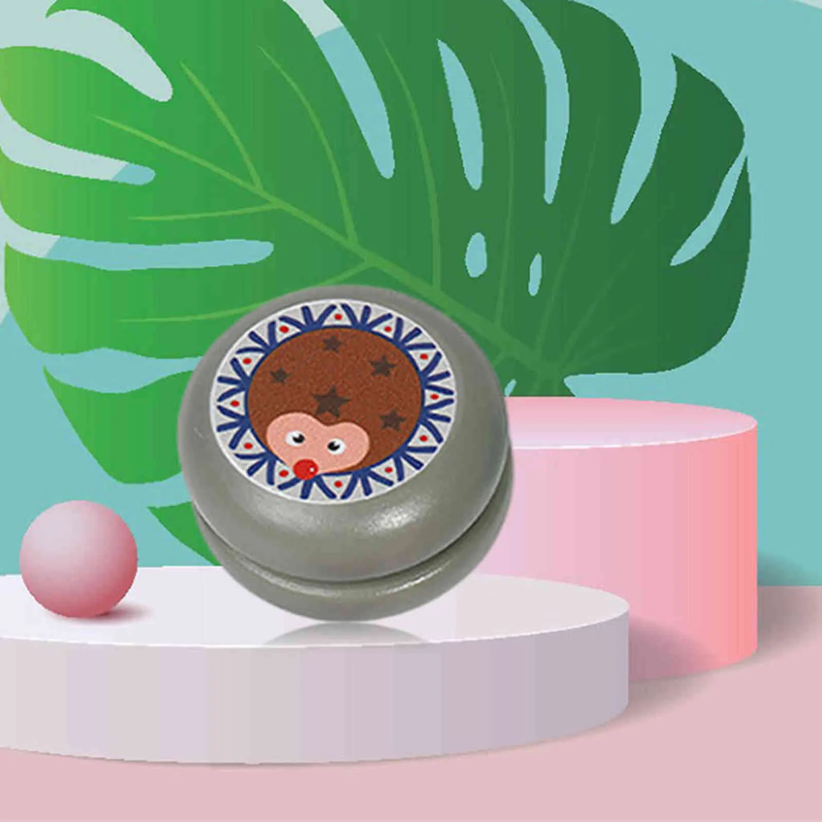 Cute Animal Print Wooden Yoyo Toys Kids Yo-yo Creative Cartoon Pattern Yo Yo Toys for Children Wooden Yo Yo Ball