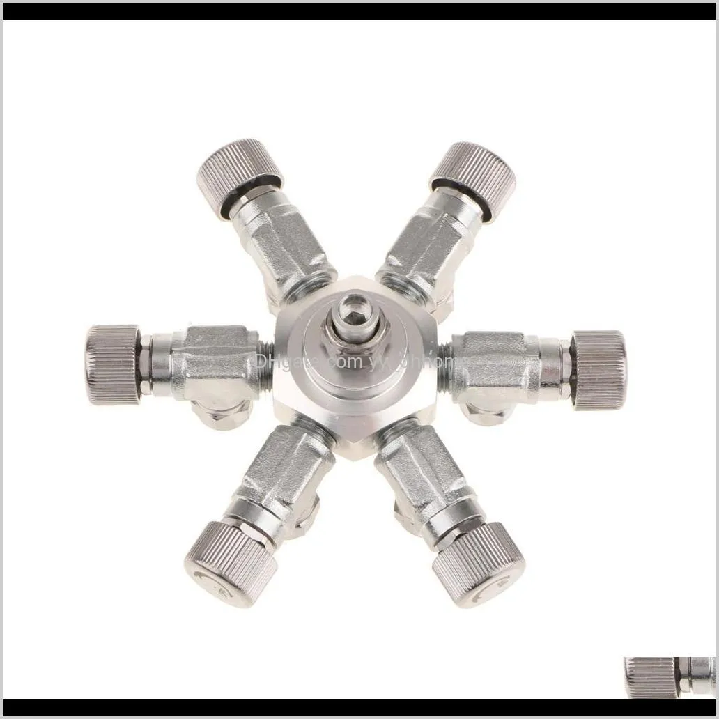 stainless steel aquarium tank co2 splitter regulator distributor needle solenoid check valve with 4/6 way outlets