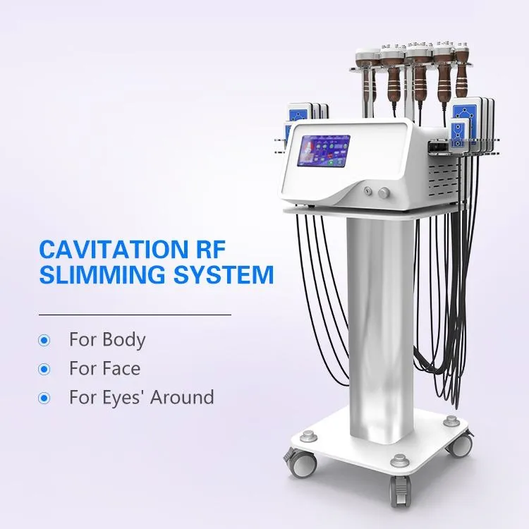 2021 40K 6 i 1 Ultraljuds kavitationskropp Slimming Lipolaser Radiofrekvensmassage Vakuummaskin för hudspänning och celluliter