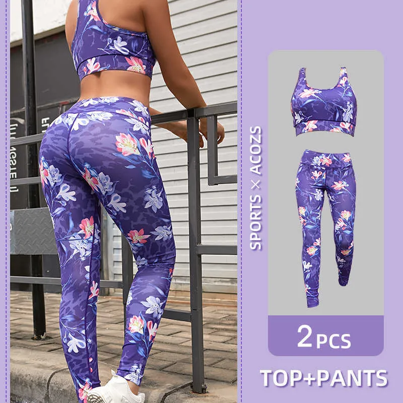 VUTRU Frauen 2 stücke SeamlYoga Set Sport Anzug Gymwear Workout Kleidung Gym Crop Top Hohe Taille Leggings FitnSports Tragen yoga X0629