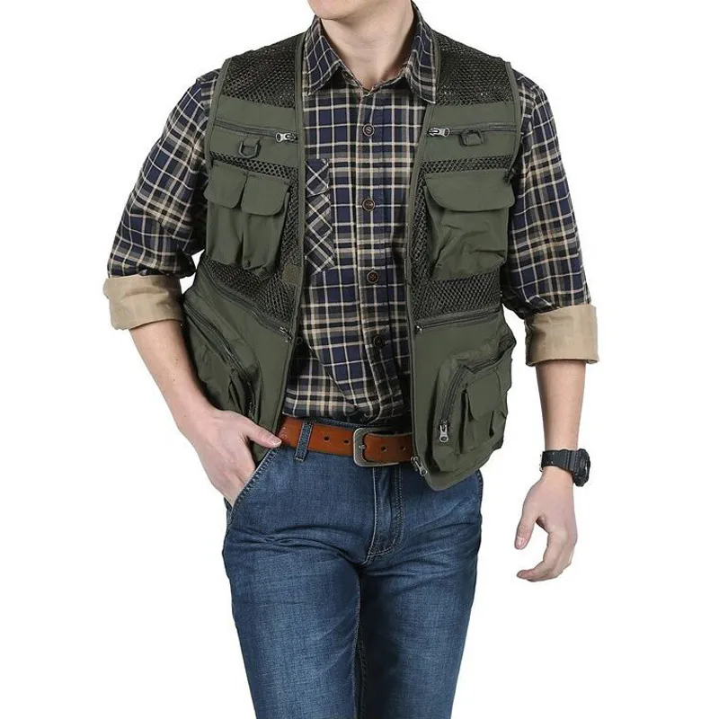 Mens sleeveless on sale safari jacket