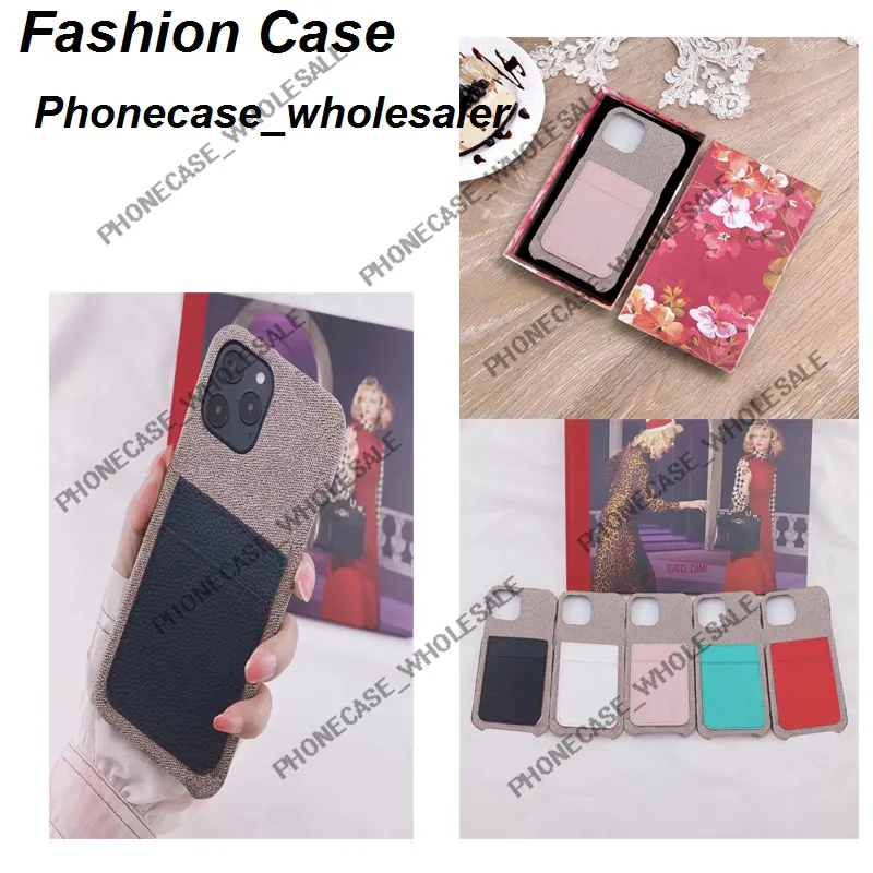 Fashion Designer Card Pocket Phone Cases for iphone 13 12 11 Pro Max 11P XR XSMax 7 8 plus with Patterns Case 080516