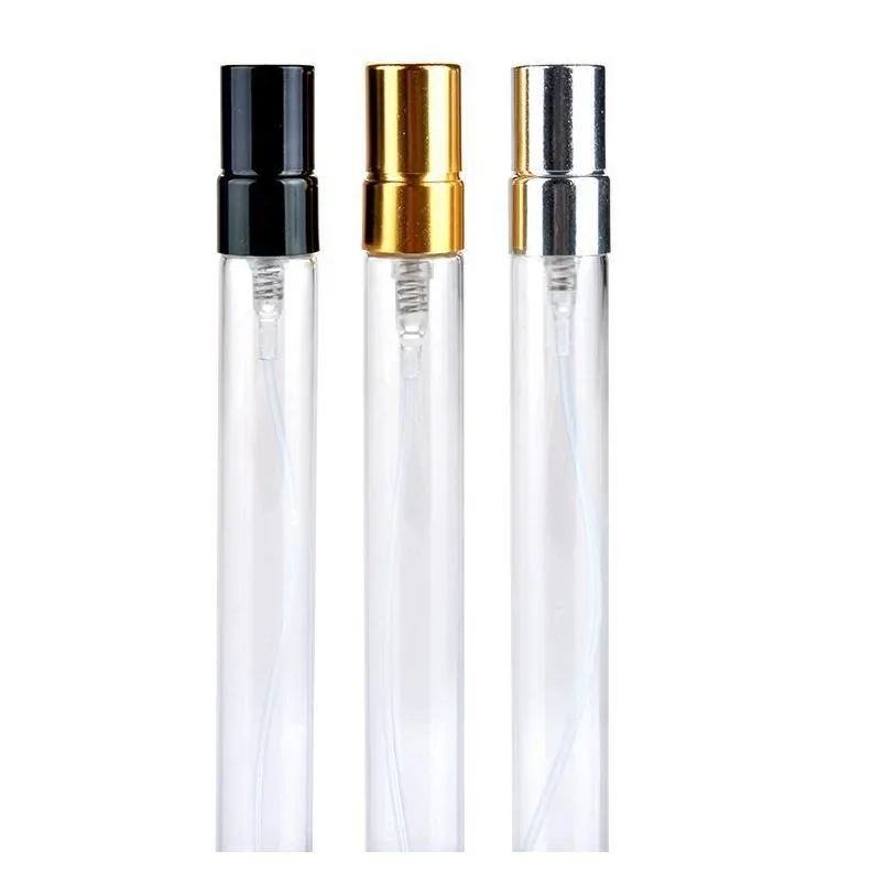 10mlアルミニウムガラス香水スプレー香水瓶旅行携帯用スプレーボトル空の洗練された化粧品容器サンプルバイアル