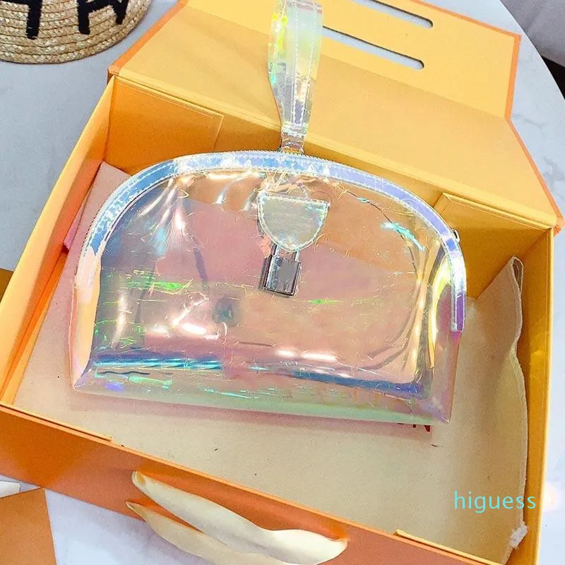 Designer- borsette borsetti Lettere portafoglio di moda patchwork colorato arcobaleno trasparente pvc flower women monete borseggia