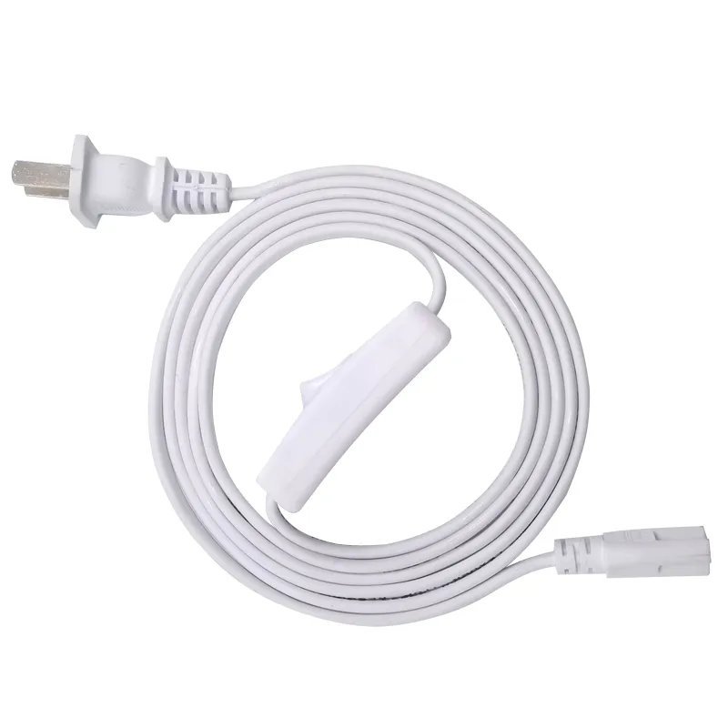 T8 Extension Cord Switch, T5 LED Tube Wire,3ft 4ft 5ft 6ft wire connector For Shop Light, Power Cable With US Plug