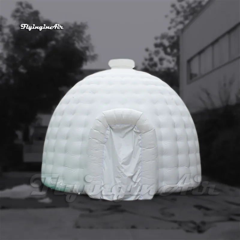 Kundenspezifische weiße Werbung Aufblasbares Kuppelzelt 5m / 6m / 8m Tragbare Luft-Schlag-Igloo mit Gebläse für Party- und Hochzeitsereignisse