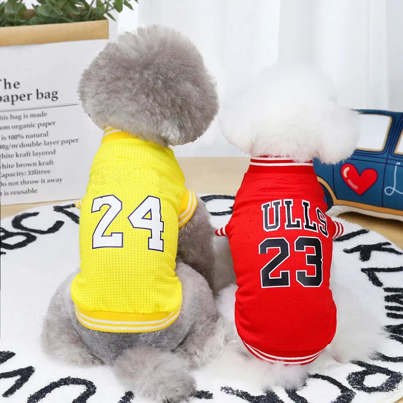 Köpek Giyim Yelek Basketbol Forması Serin Nefes Pet Kedi Giysileri Yavru Spor İlkbahar Yaz Moda Gömlek Büyük Köpekler XL