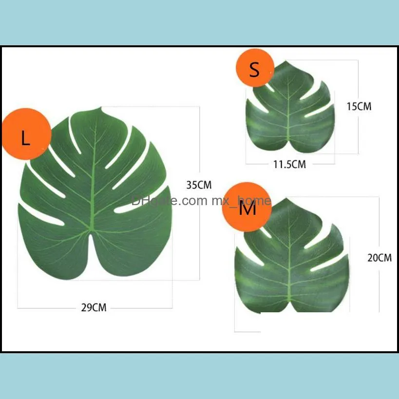 Green Tropical Palm leaves Monstera Leaves Simulation Artificial Leaf for Party Jungle Beach Theme BBQ Birthday Party Decorations