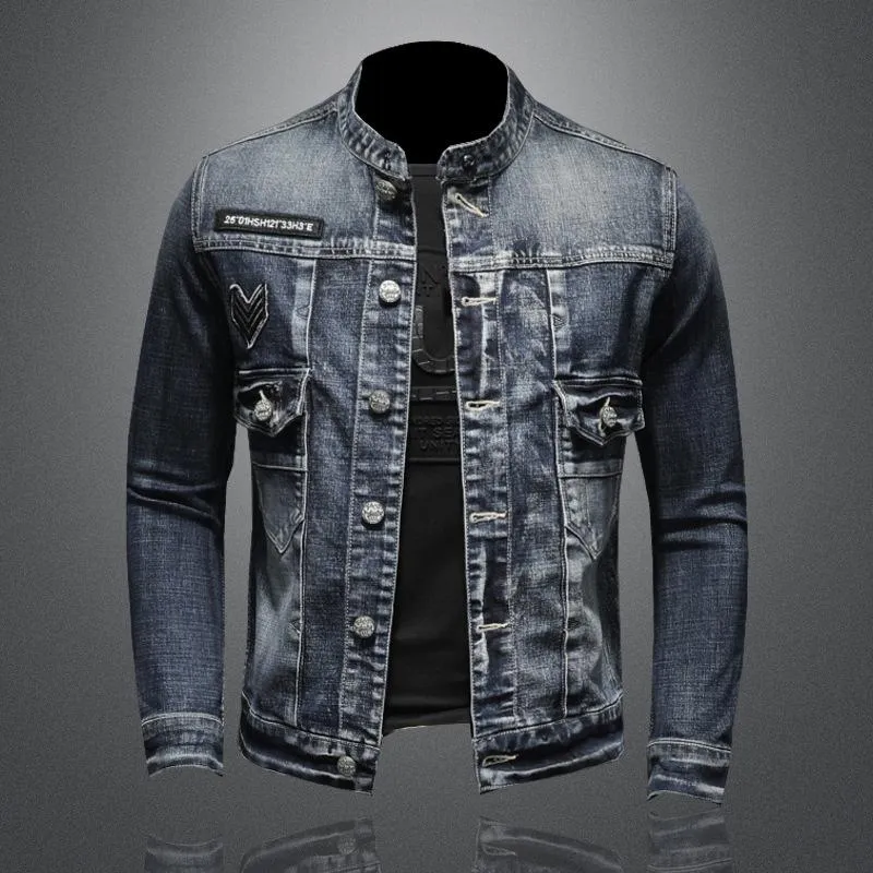 Vintage Motorcycle Denim Jacket Men Spring Autumn Military Mens Cowboy Jackets Washed Jeans Coats Size M 4XL Jaqueta Masculina Men s